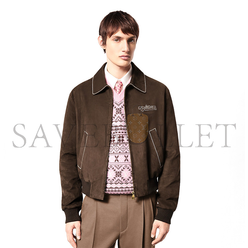 LOUIS VUITTON JAQUETA DE SUEDE DE VITELO BORDADA 1AFPWK